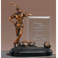 Golfer's Gratification Award with Glass Plaque. 9"h x 8"w x 3-1/2"d.